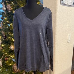 Women's Heather Indigo V-Neck Top